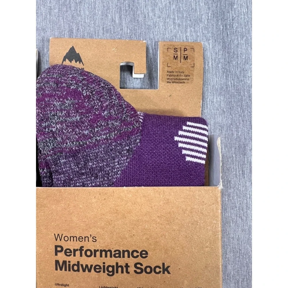 NEW 2 Pair Burton Women's Emblem Midweight Socks snowboard Snowy pines S/M 4-6.5